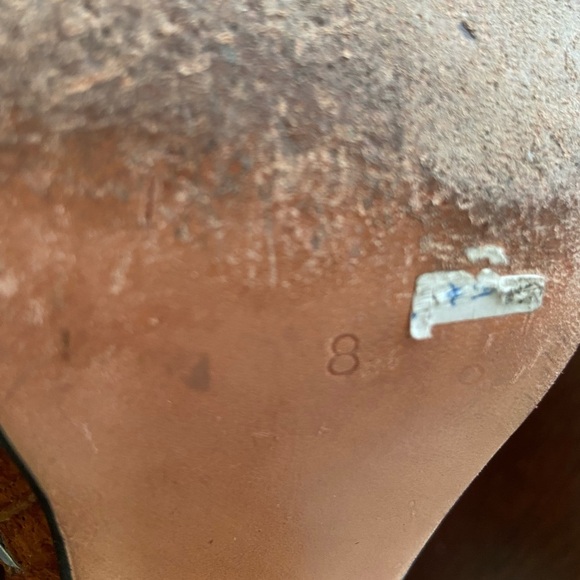 Suede & Leather Color block Stacked Heel Booties Brown Sz 8 $295 - Picture 11 of 15